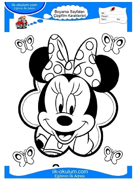 Çocuklar İçin Minnie-Mouse Boyama Sayfaları 